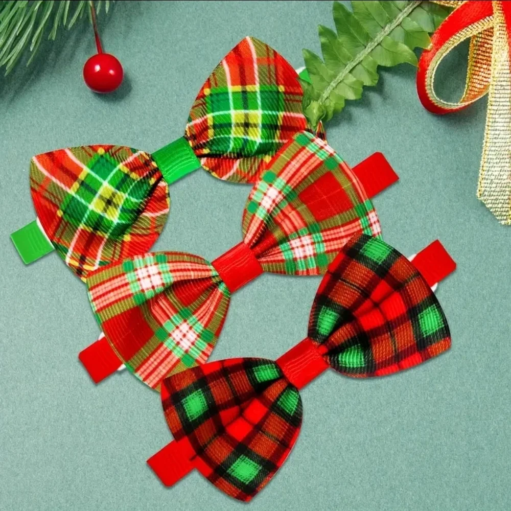 Festive Pet Bow Ties Detachable Dog Cat Small Pet Adjustable Christmas NWT